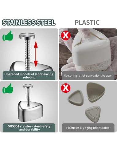 Molde de Arroz Triangular Shoxil Acero Inoxidable 136g