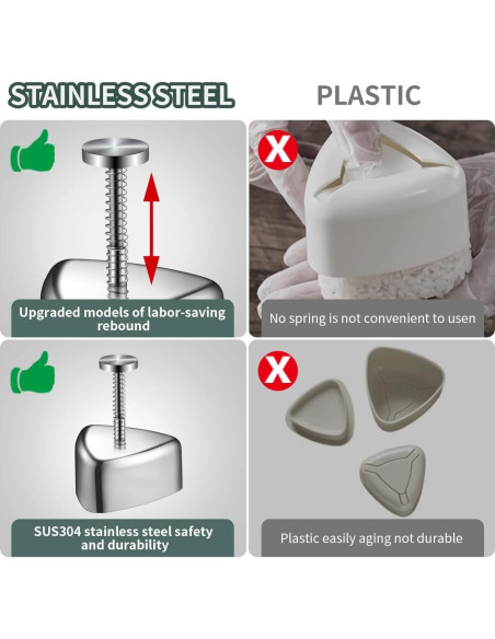 Molde de Arroz Triangular Shoxil Acero Inoxidable 136g