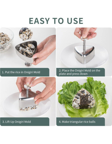 Molde de Arroz Triangular Shoxil Acero Inoxidable 136g