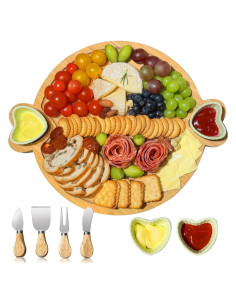 Tabla de Charcutería Hongsane Redonda de Bambú 38,86 cm