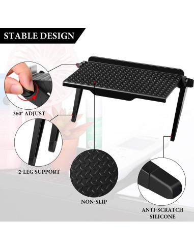 Estante Superior Ajustable Blulu para Monitor 21.5x11.3cm Negro