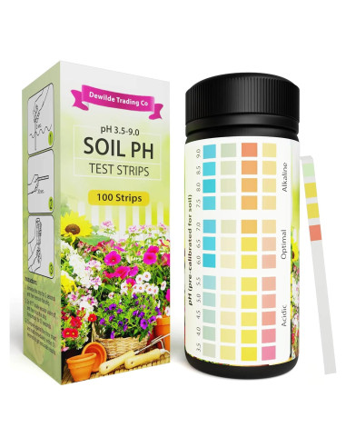 Kit de Prueba de pH del Suelo Dewildetradingco - 100 Tiras