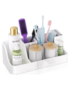 Organizador de Encimera de Baño Silicona Mármol 5 Secciones