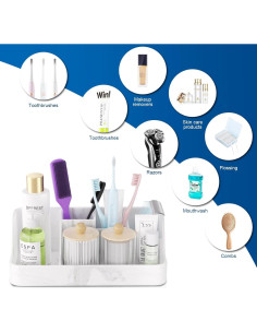 Organizador de Encimera de Baño Silicona Mármol 5 Secciones 2