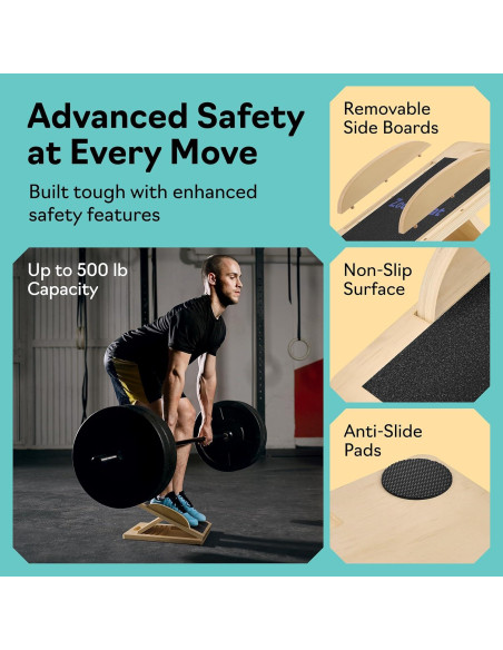 Tablero Inclinado y de Equilibrio ZocoSquat 3 en 1 Madera