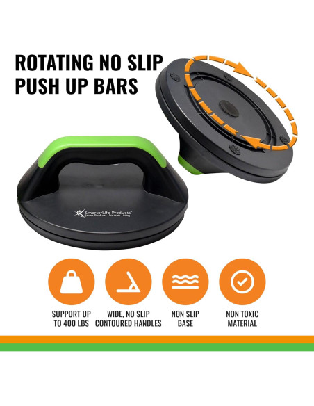 Barra de Flexiones SmarterLife con Mangos Rotativos - 1,06 kg