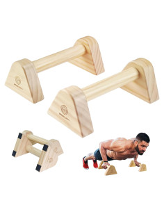 Barras de Flexiones de Madera WOOD CITY 2 Piezas Antideslizantes