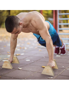 Barras de Flexiones de Madera WOOD CITY 2 Piezas Antideslizantes 2