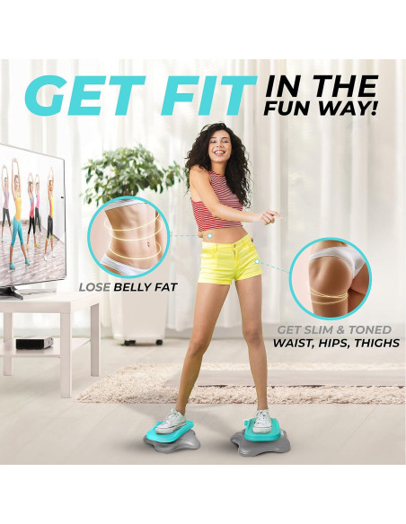 Yes4All Tabla de Giros Abdominales 38 cm Gris Turquesa