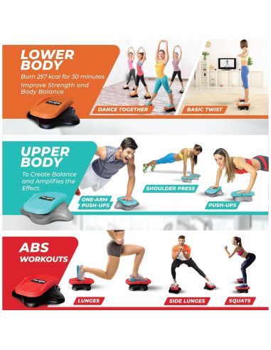 Yes4All Tabla de Giros Abdominales 38 cm Gris Turquesa