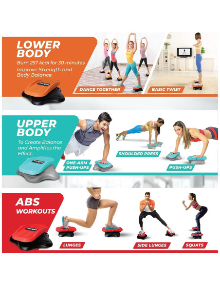 Yes4All Tabla de Giros Abdominales 38 cm Gris Turquesa