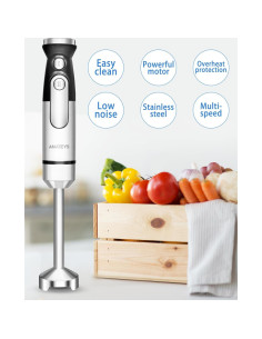 Batidora de Mano Amateys 700W Acero Inoxidable 2 Modos 2