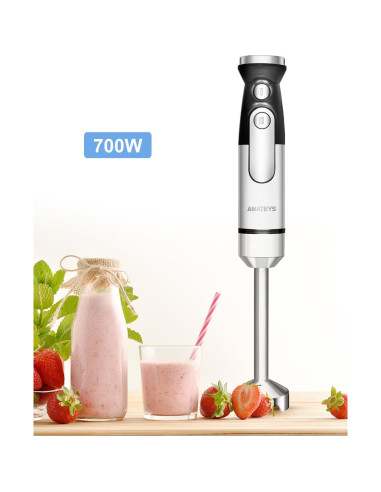 Batidora de Mano Amateys 700W Acero Inoxidable 2 Modos