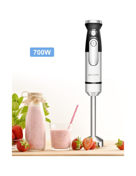 Batidora de Mano Amateys 700W Acero Inoxidable 2 Modos