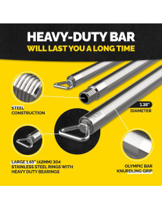 Barra de Bandas de Resistencia Tribe Lifting - Acero 0,91 kg 2