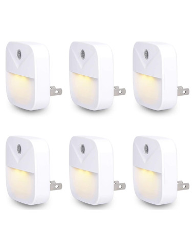 Luz Nocturna LED Uigos, Sensor Crepúsculo, Paquete de 6