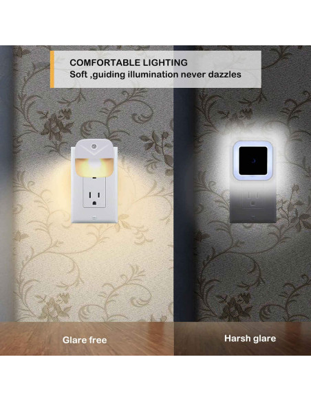 Luz Nocturna LED Uigos, Sensor Crepúsculo, Paquete de 6