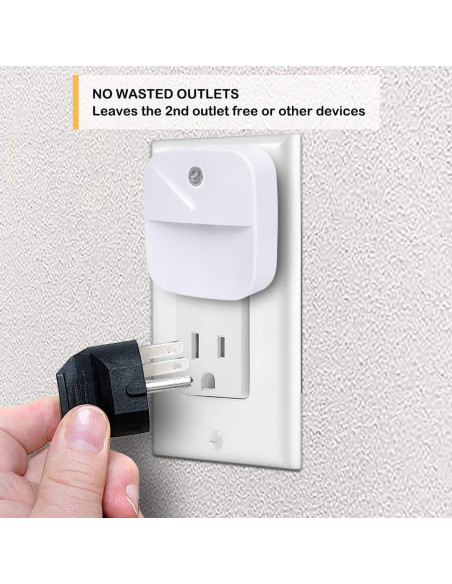 Luz Nocturna LED Uigos, Sensor Crepúsculo, Paquete de 6