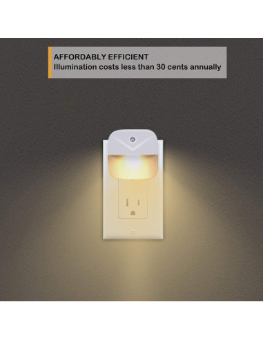 Luz Nocturna LED Uigos, Sensor Crepúsculo, Paquete de 6