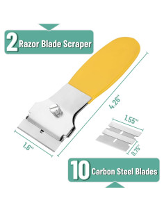Juego de Raspadores de Cuchillas Bates - 2 Piezas con 10 Cuchillas 2