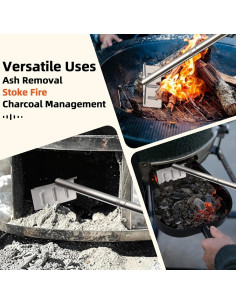 Rastrillo de Carbón BBQ Dakepole 73,66 cm Acero Inoxidable 2