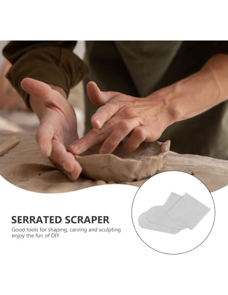 Juego de 4 raspadores de arcilla ARTIBETTER acero inoxidable