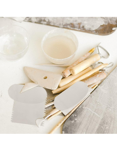 Juego de 4 raspadores de arcilla ARTIBETTER acero inoxidable