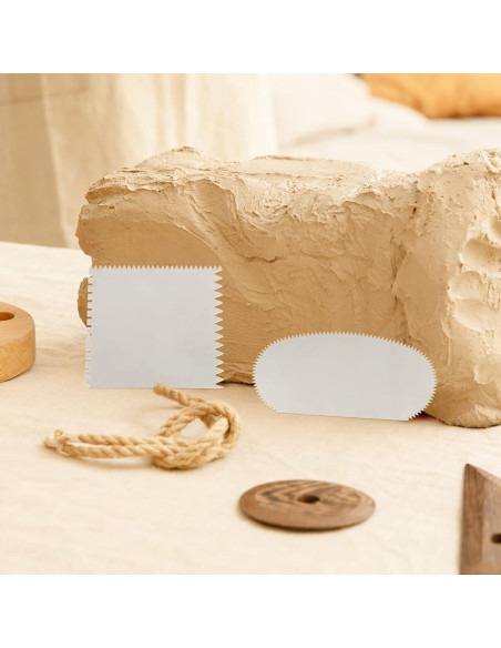 Juego de 4 raspadores de arcilla ARTIBETTER acero inoxidable