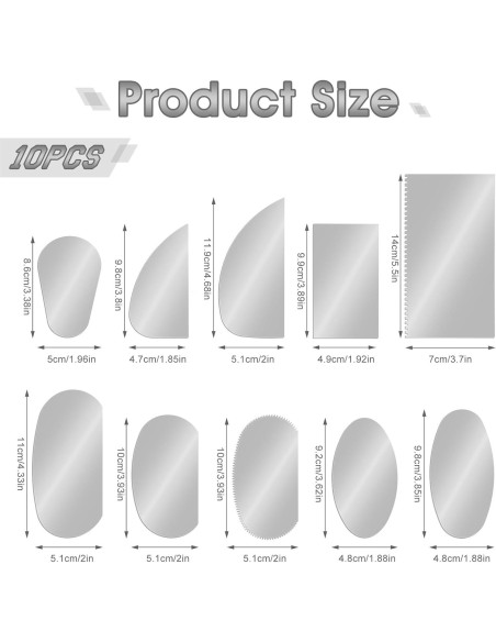 Kit de 10 Herramientas de Cerámica Acero Inoxidable Meyeyaia