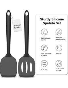 Conjunto de Espátulas de Silicona Coukre 2 Piezas Negro 2