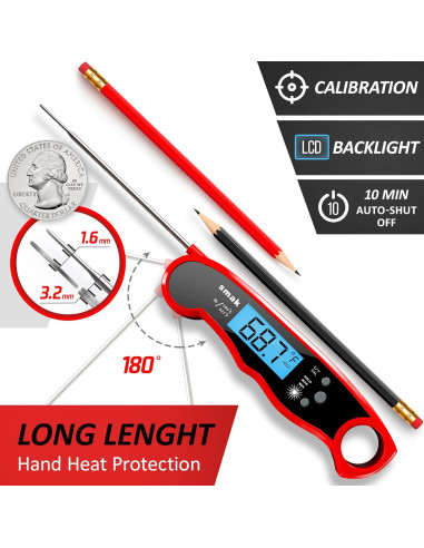 Termómetro Digital Instantáneo Smak DT-68 para Carne 15,6 cm