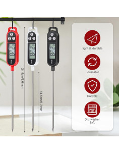 Termómetro de carne digital Copkim 6 piezas sonda 24.5 cm 2