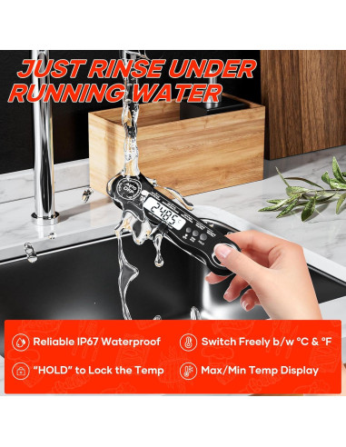 Termómetro Digital de Cocina Kejector FNT001 Sonda Plegable