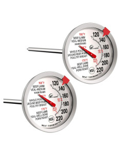 Paquete de 2 Termómetros de Cocina KT THERMO 6,35 cm Inoxidable