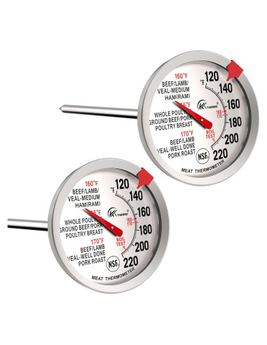 Paquete de 2 Termómetros de Cocina KT THERMO 6,35 cm Inoxidable