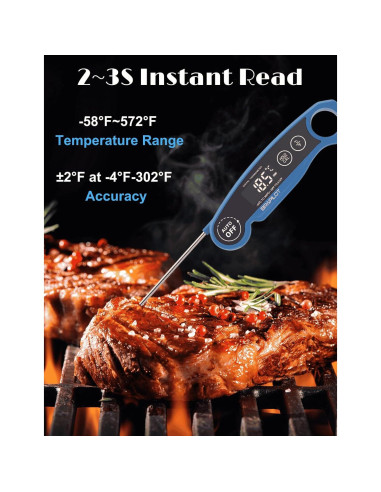 Termómetro Digital de Carne BRAPILOT FT700 Recargable Azul