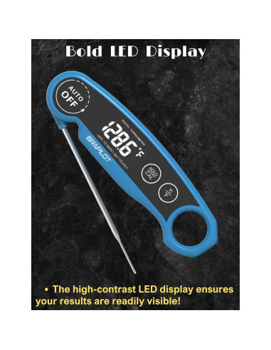 Termómetro Digital de Carne BRAPILOT FT700 Recargable Azul