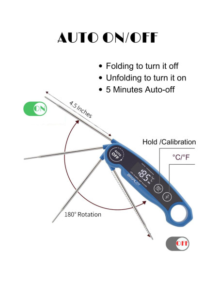 Termómetro Digital de Carne BRAPILOT FT700 Recargable Azul