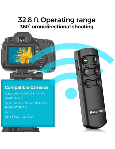Control Remoto Inalámbrico Hanpusen RMT-P1BT para Cámara Sony