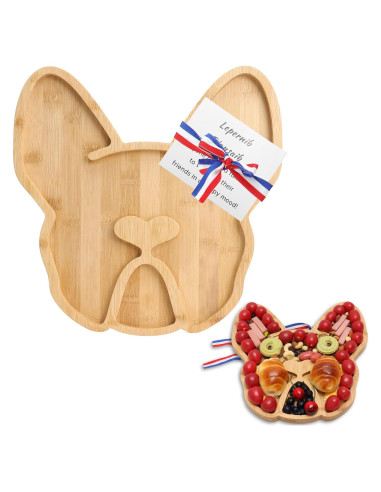 Tabla de Queso A AIFAMY Bulldog Francés 30,48 cm Bambú