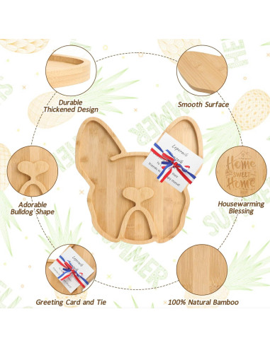 Tabla de Queso A AIFAMY Bulldog Francés 30,48 cm Bambú