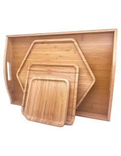 Set de Bandejas de Bambú PAFREWOG 3 Piezas 42x30cm