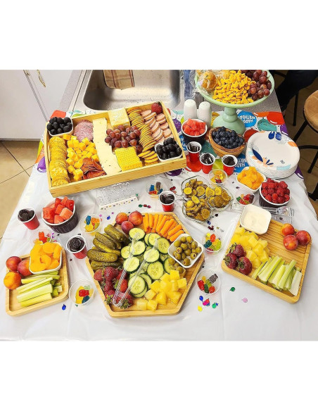 Set de Bandejas de Bambú PAFREWOG 3 Piezas 42x30cm