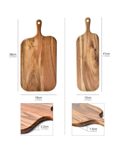 Tabla de Cortar de Madera Acacia BF BILL.F 38x19 cm Antideslizante