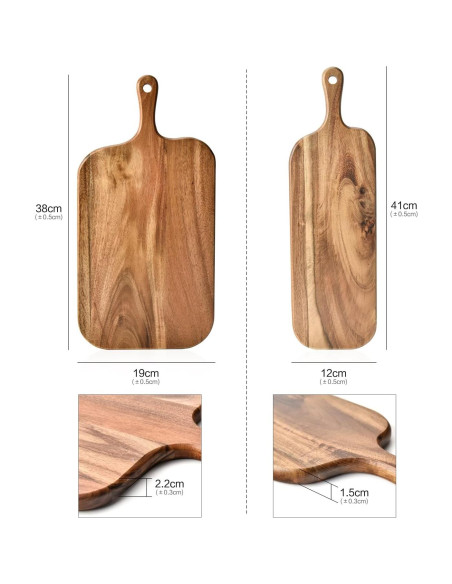 Tabla de Cortar de Madera Acacia BF BILL.F 38x19 cm Antideslizante