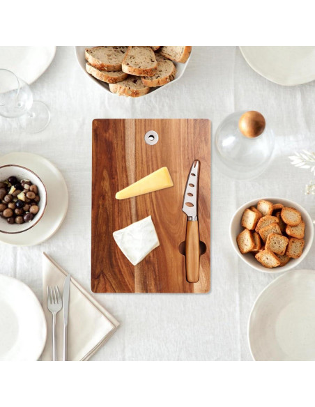 Tabla de Queso de Madera de Acacia con Cuchillo Genérico 24x17 cm