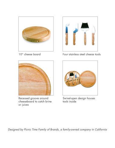 Juego de Tabla de Queso TOSCANA Picnic Time 25.9 cm