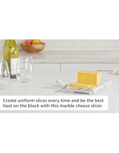 Cortador de Queso de Mármol Fox Run Blanco con 2 Cables 2
