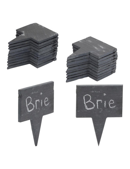 Etiquetas de Queso de Pizarra Juvale - 20 Piezas con Tizas