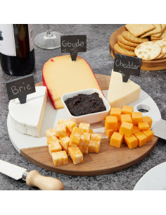 Etiquetas de Queso de Pizarra Juvale - 20 Piezas con Tizas 2